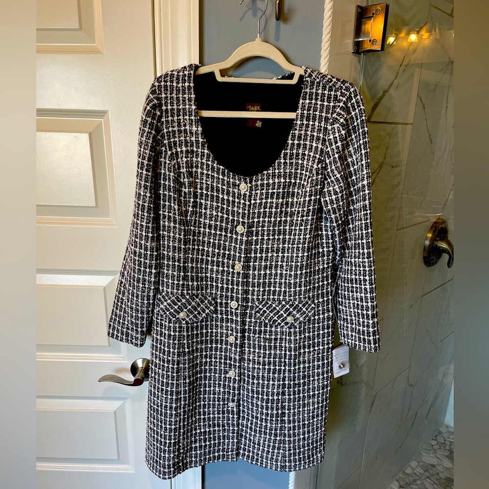 Tweed long sleeve dress NWT